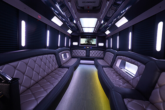 40 passenger party bus from our luxury transportation company